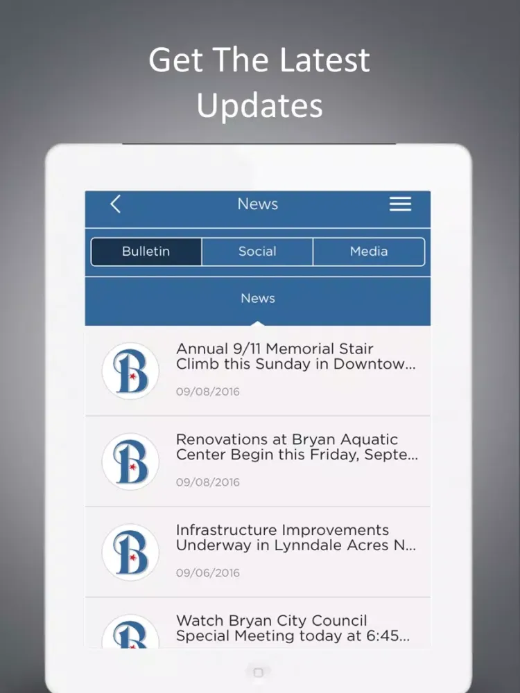 ภาพหน้าจอของ City of Bryan, Texas iPad 