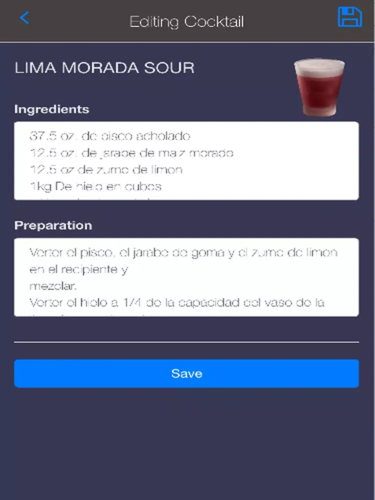 Capturas de tela do Perú Cocktails iPad 