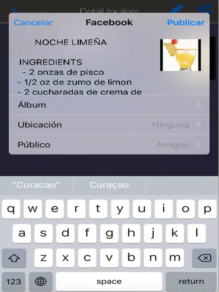 Capturas de tela do Perú Cocktails iPad 