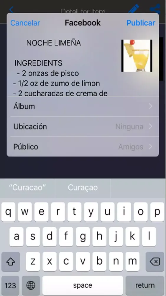Capturas de tela do Perú Cocktails