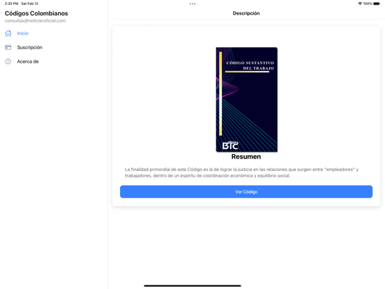 Tangkapan layar Códigos Colombianos iPad 