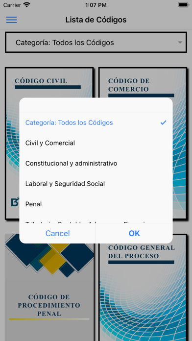 Tangkapan layar Códigos Colombianos