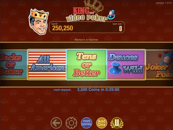 King Of Video Poker Multi Hand iPad  Screenshots