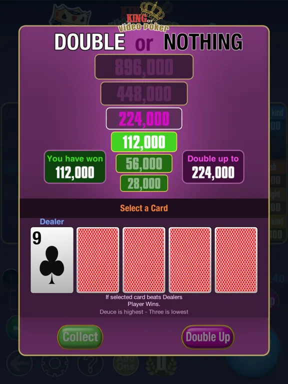 King Of Video Poker Multi Hand iPad  Screenshots