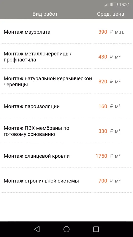 Строительные расценки Screenshots