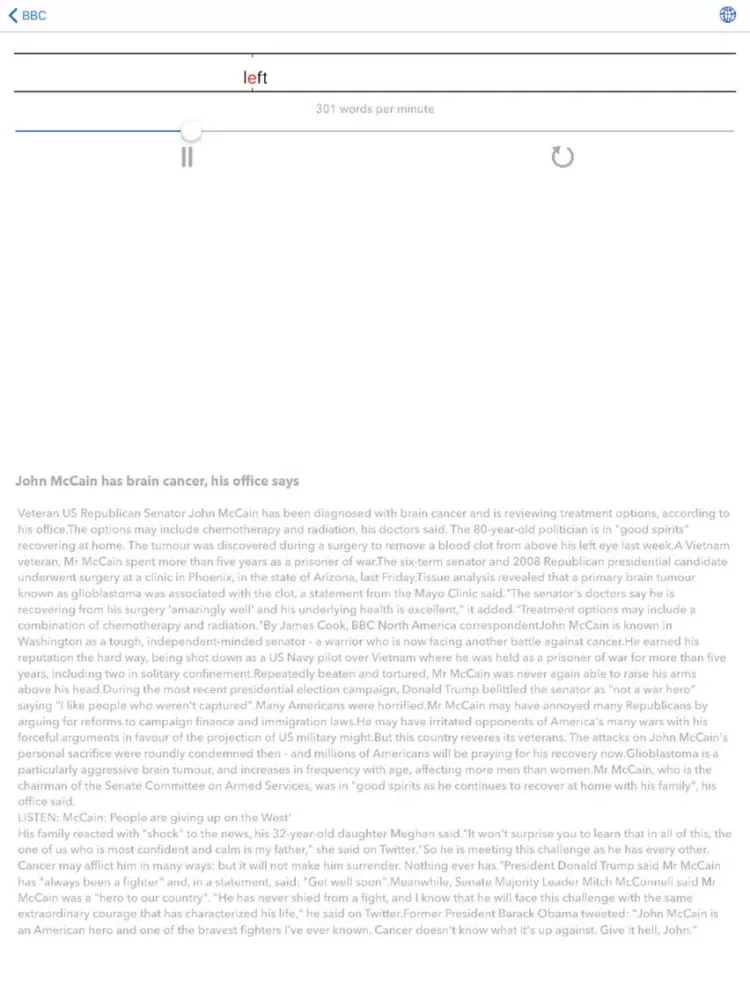 BlinkNews - Read News Fast (Spritz speed reading) iPad  Screenshots