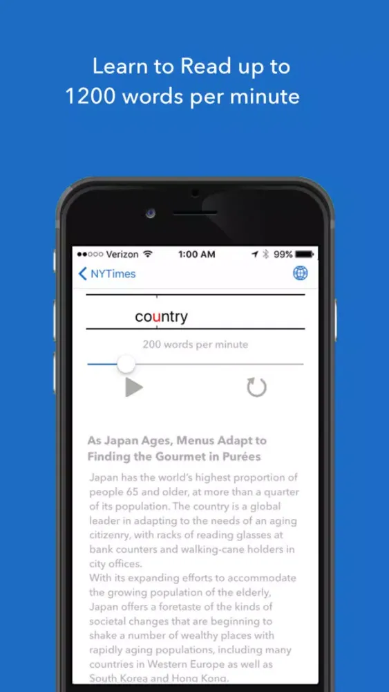 BlinkNews - Read News Fast (Spritz speed reading) Screenshots