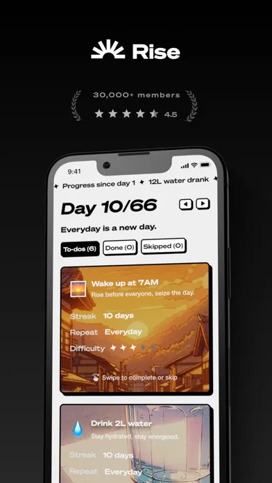 ภาพหน้าจอของ Rise: Life reset in 66 days