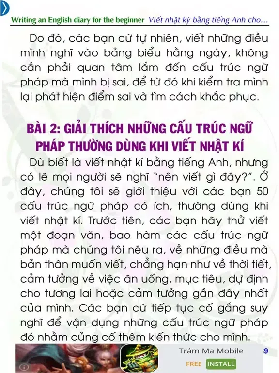 Screenshot di Viết nhật ký bằng tiếng Anh iPad 