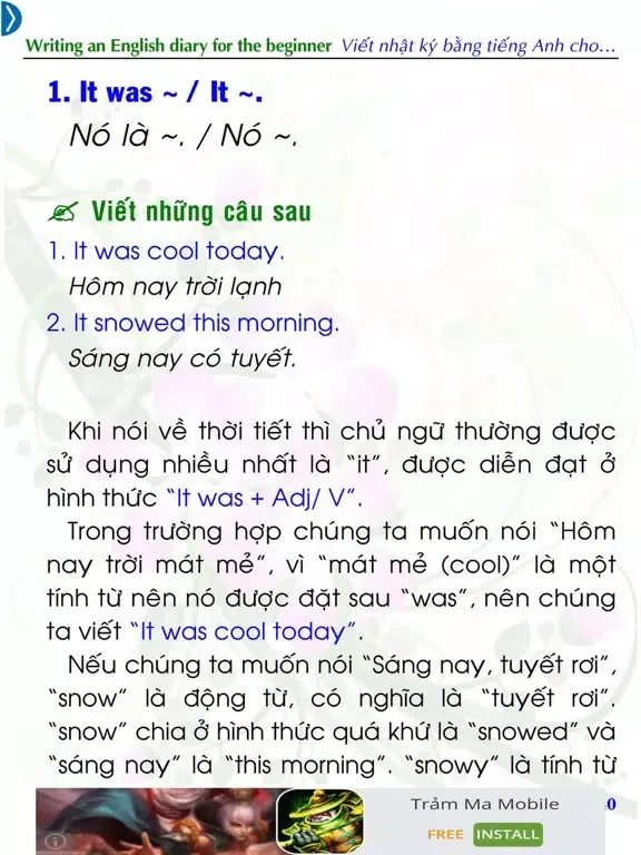 Screenshot di Viết nhật ký bằng tiếng Anh iPad 