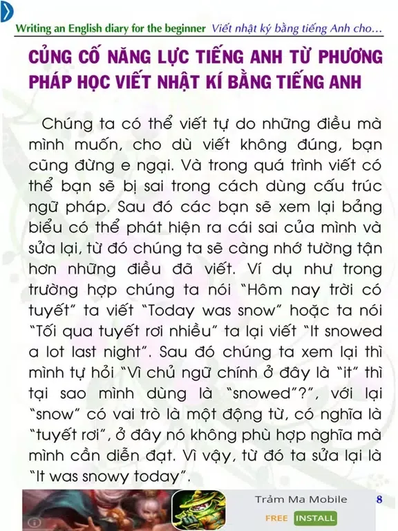 Screenshot di Viết nhật ký bằng tiếng Anh iPad 
