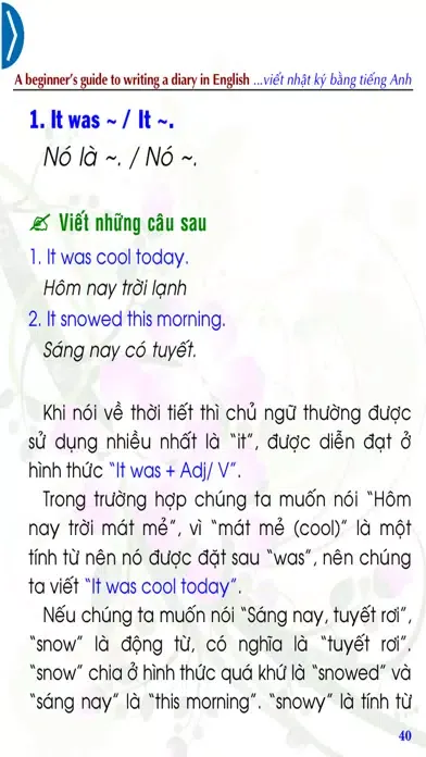Screenshot di Viết nhật ký bằng tiếng Anh