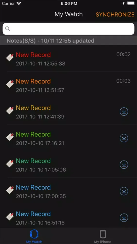 Voice Recorder Runs on Watch سکرین شاٹس