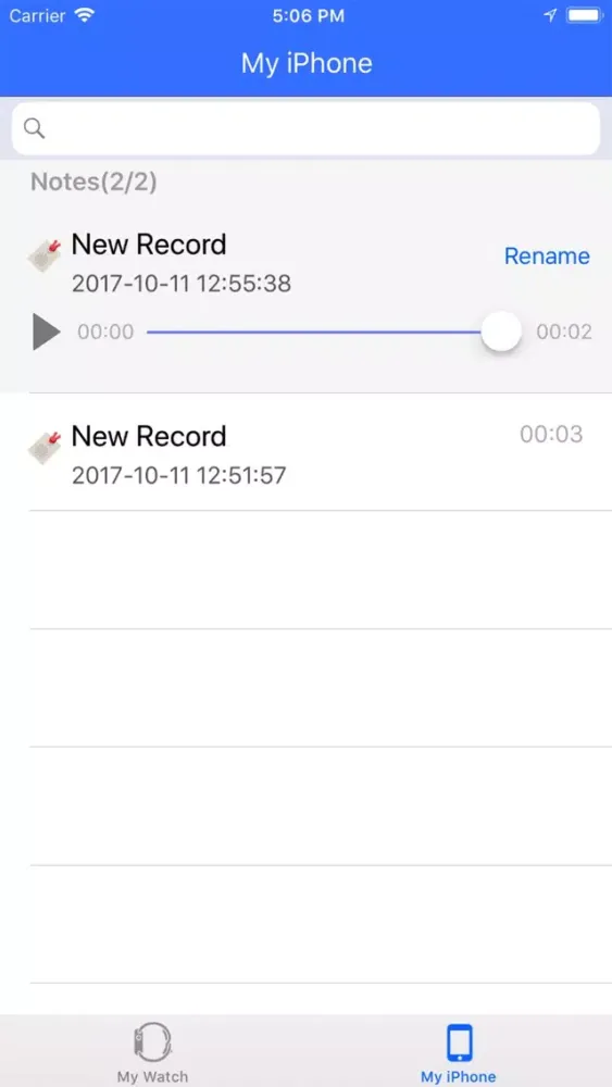 Voice Recorder Runs on Watch سکرین شاٹس