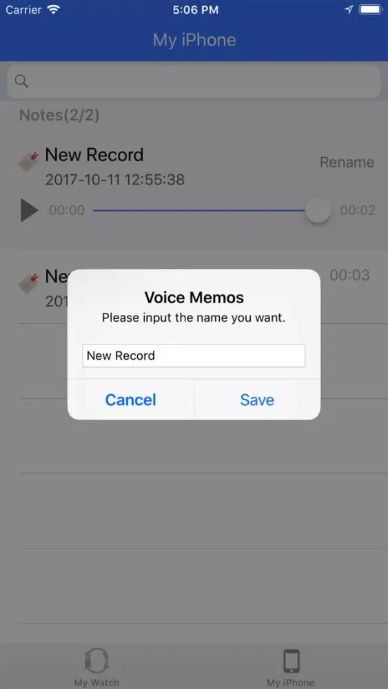 Voice Recorder Runs on Watch سکرین شاٹس