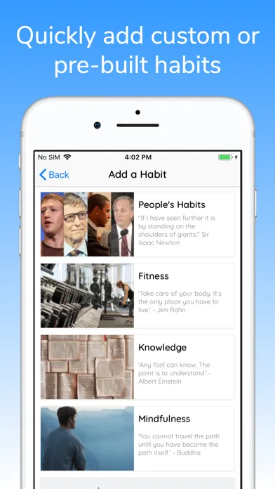 Captures d'écran de Build Habits Goal Tracking App