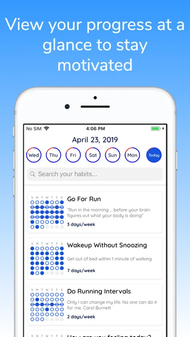 Captures d'écran de Build Habits Goal Tracking App