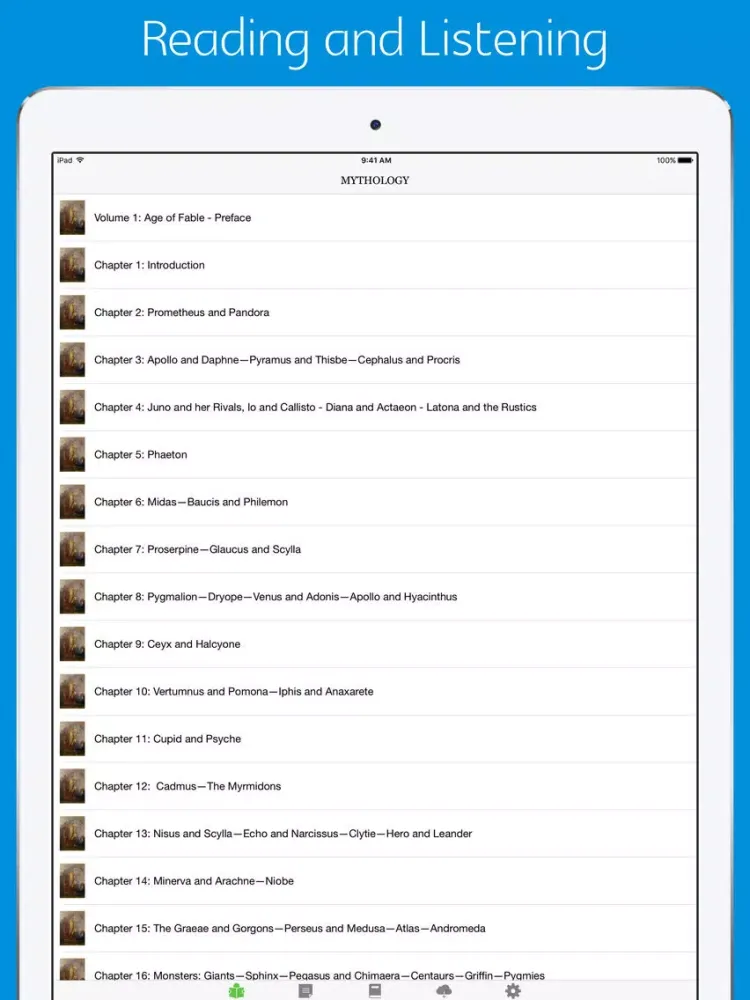 Bulfinch's mythology - sync transcript iPad  Screenshots