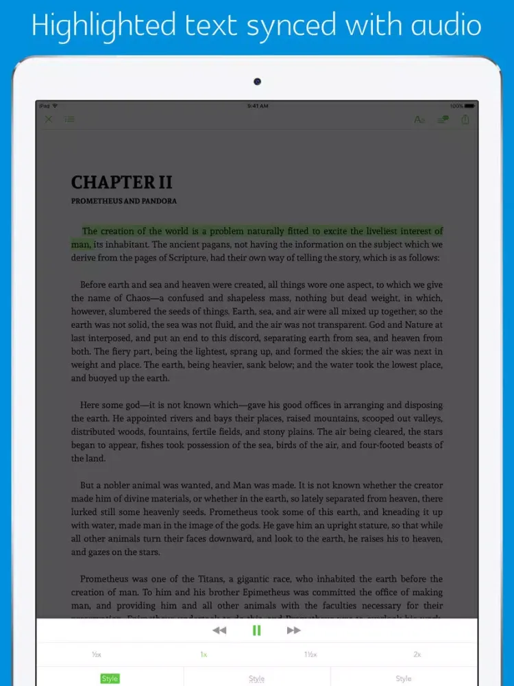 Bulfinch's mythology - sync transcript iPad  Screenshots