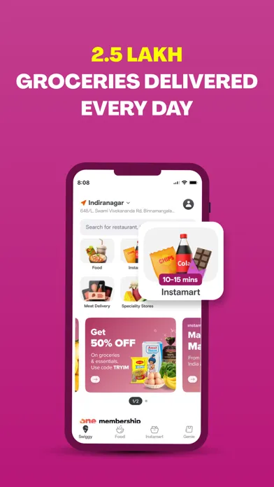 Ảnh chụp màn hình của Swiggy: Food Instamart Dineout