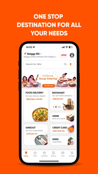 Ảnh chụp màn hình của Swiggy: Food Instamart Dineout