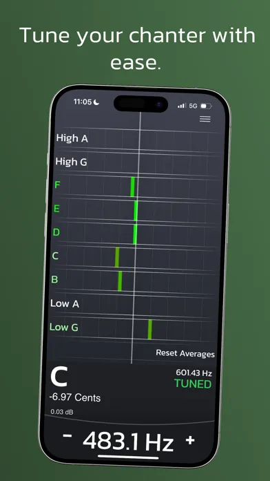 Zrzuty ekranu SparrowTone Bagpipe Tuner