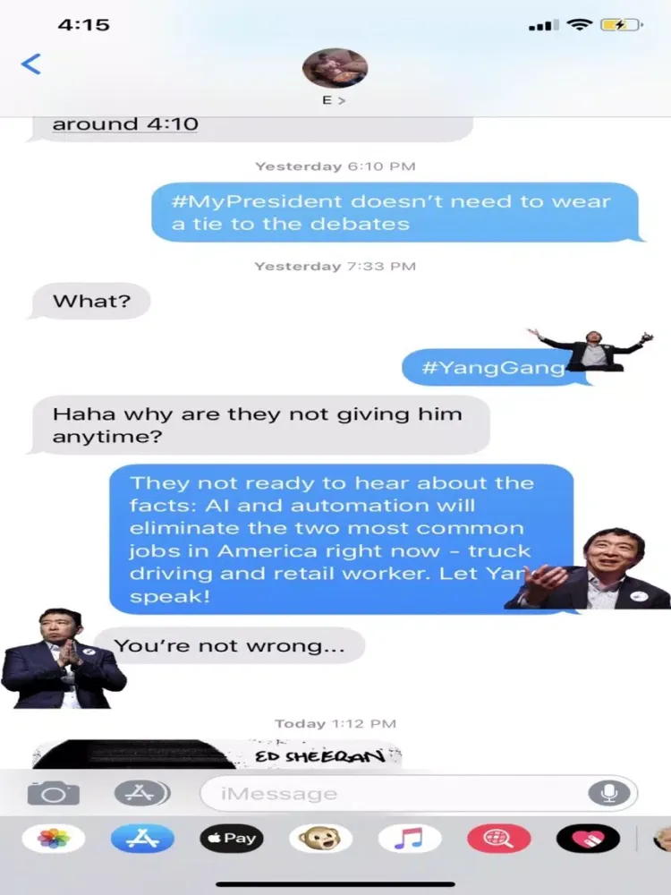 تصاویر Andrew Yang Sticker Pack iPad 