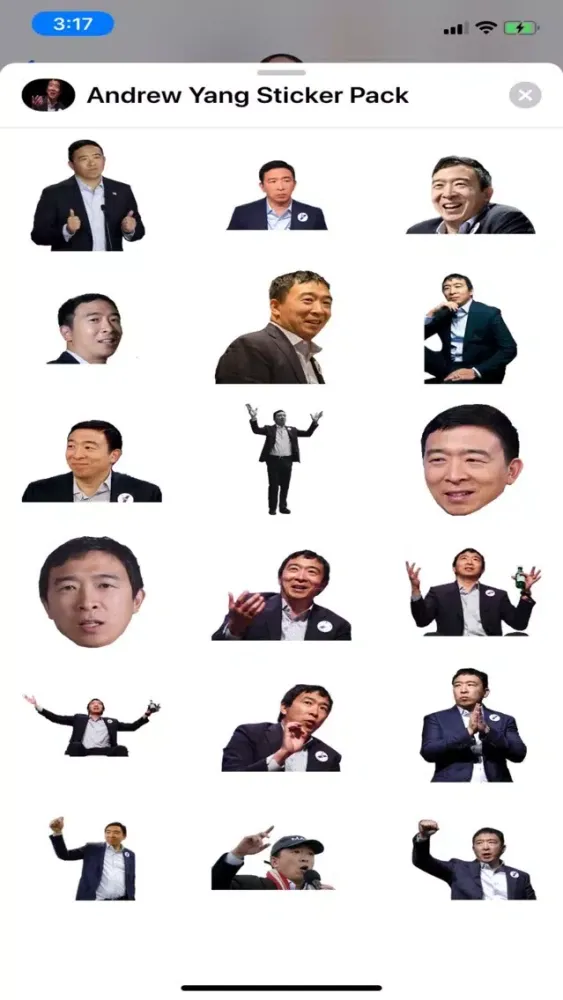 تصاویر Andrew Yang Sticker Pack