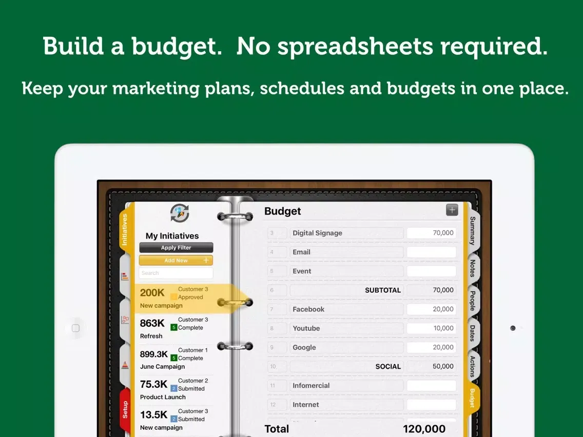 Capturas de tela do BusiBI Campaign Manager 2016 iPad 