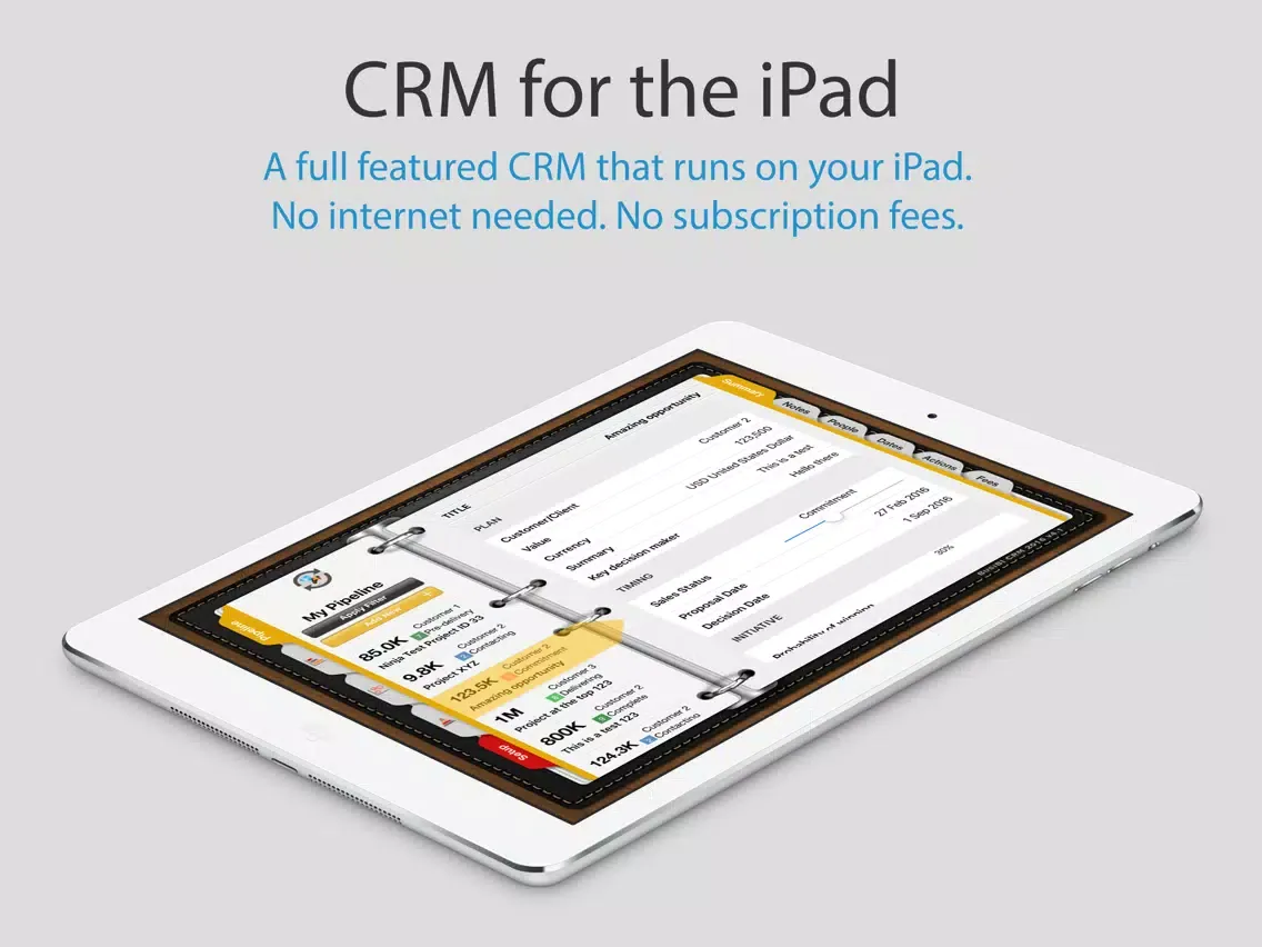Zrzuty ekranu BusiBI CRM iPad 