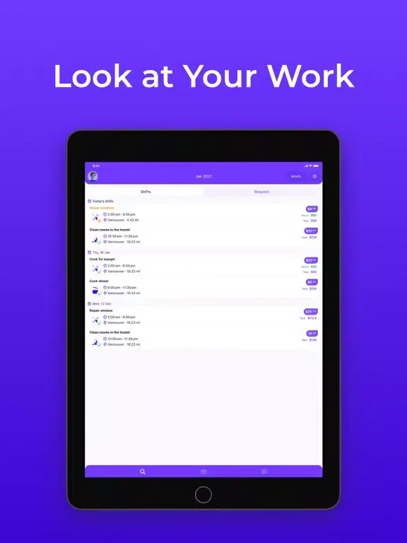 Tangkapan layar Busy App iPad 
