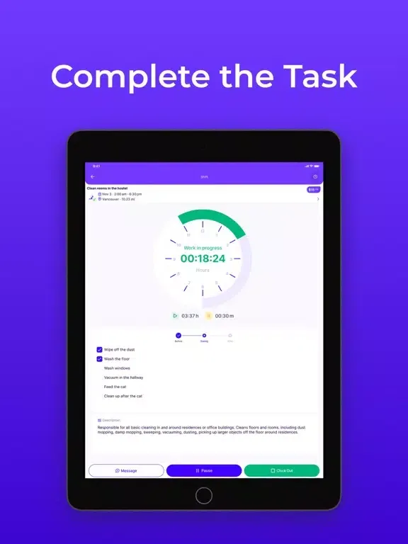 Tangkapan layar Busy App iPad 
