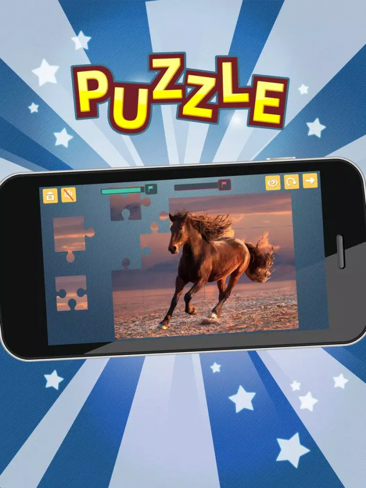Tangkapan skrin Horses jigsaw puzzles for adults. Premium iPad 