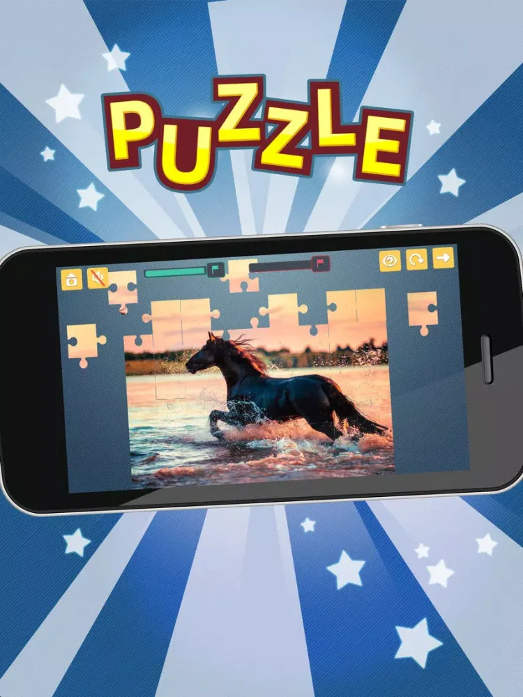 Tangkapan skrin Horses jigsaw puzzles for adults. Premium iPad 