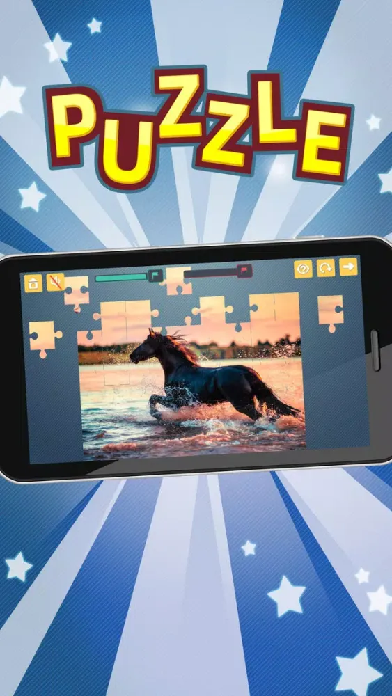 Tangkapan skrin Horses jigsaw puzzles for adults. Premium