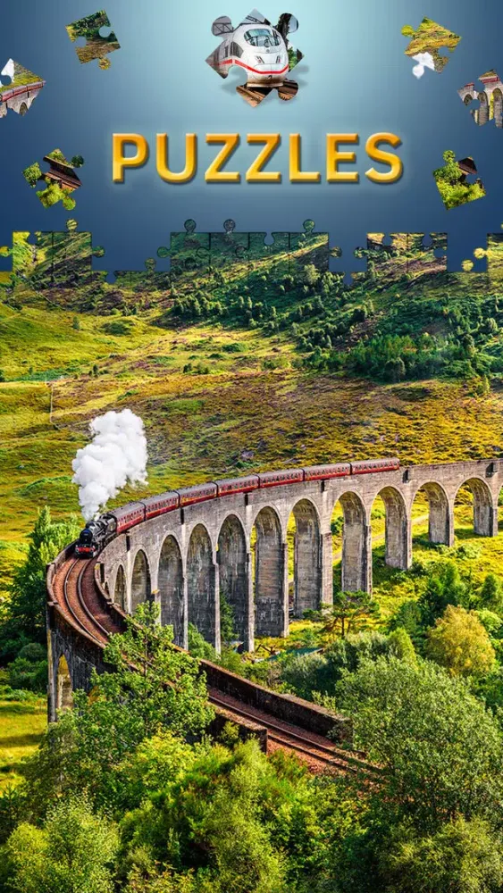 تصاویر Train Jigsaw Puzzle Games. Premium