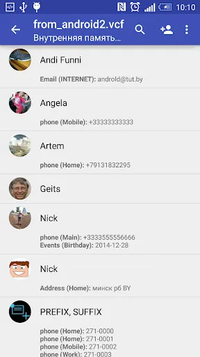 Contacts VCF应用截图