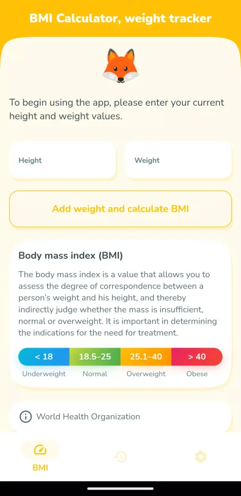 BMI Calculator, weight tracker Screenshots