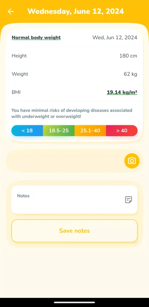 BMI Calculator, weight tracker Screenshots