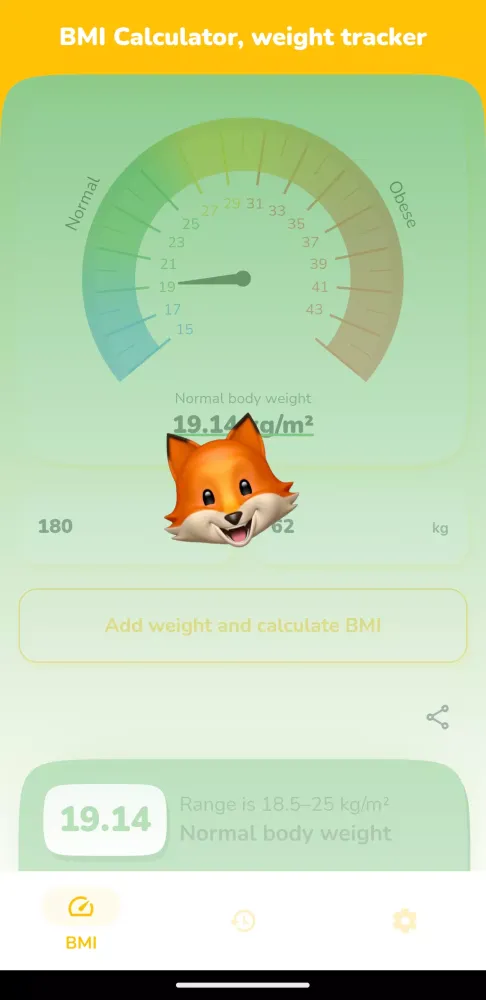 BMI Calculator, weight tracker Screenshots
