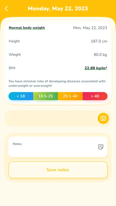 Weight tracker (plus BMI) স্ক্রিনশট