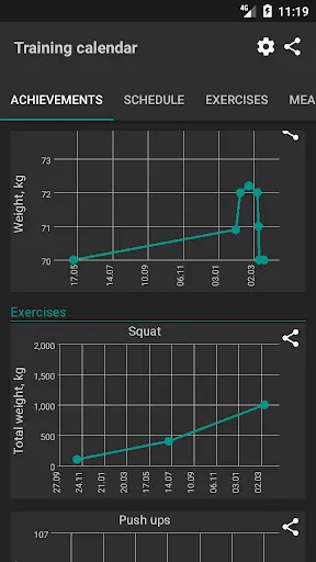 Zrzuty ekranu Advanced Sport Training Calend