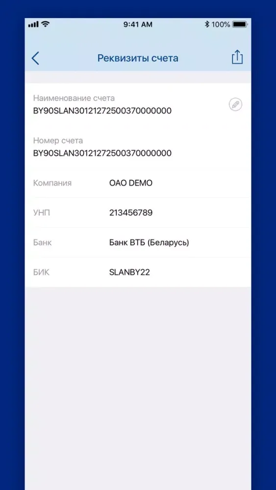 Screenshot di VTB Business BY