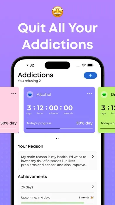 Ảnh chụp màn hình của Sober . Addiction Tracker