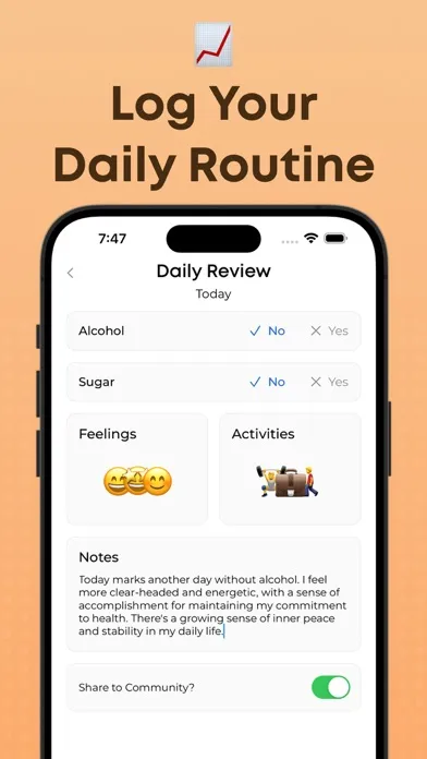 Ảnh chụp màn hình của Sober . Addiction Tracker