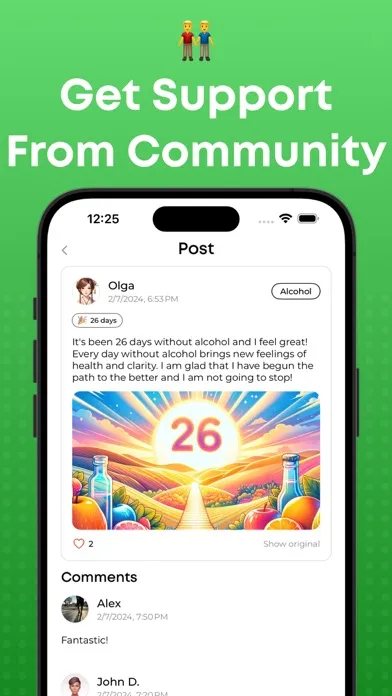 Ảnh chụp màn hình của Sober . Addiction Tracker