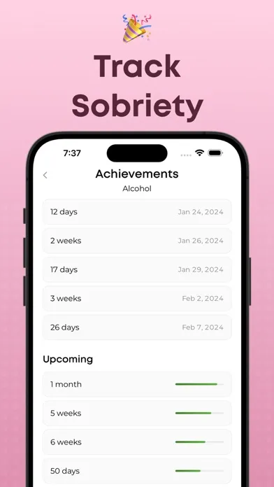 Ảnh chụp màn hình của Sober . Addiction Tracker
