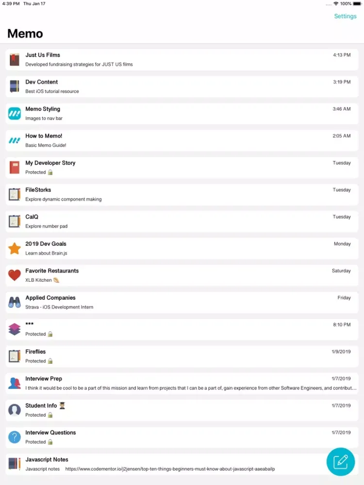 Capturas de pantalla de Memo - A Better Notes App! iPad 