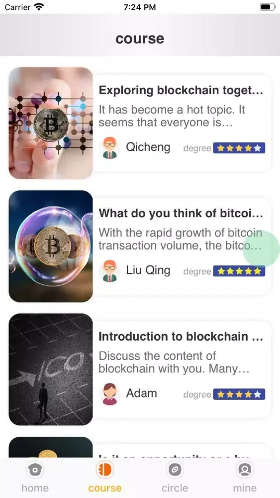 bzCourse Blockchain news Screenshots