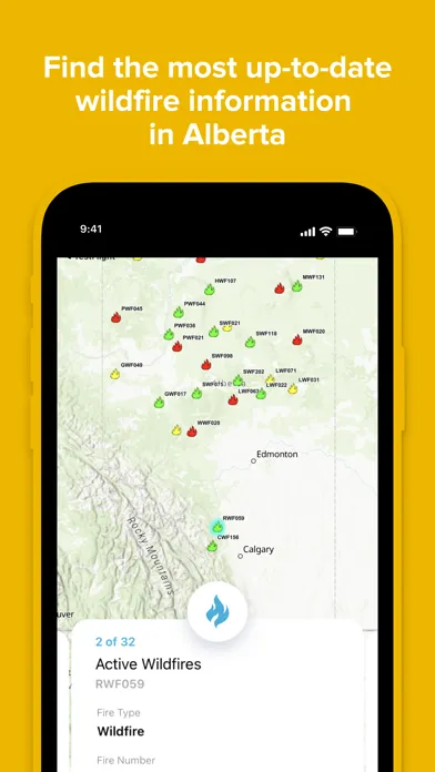 Zrzuty ekranu AB Wildfire Status
